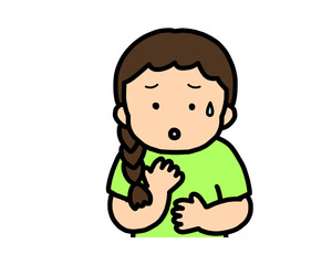 心配する　アジア人の女の子