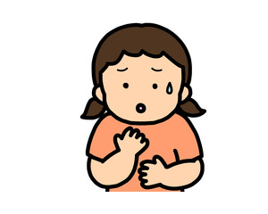 心配する　アジア人の女の子