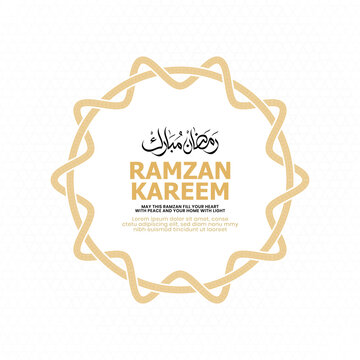 Ramzan Kareem Islamic Greeting Background with Interlaced Circular Ornamental Frame