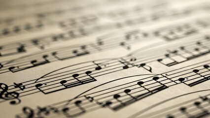 Abstract Sheet Music Concept Ultra Realistic Illustration