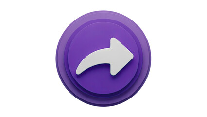 3D Purple Share Icon with White Arrow