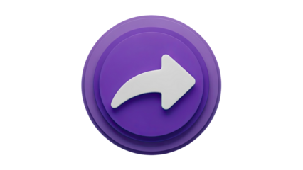 3D Purple Share Icon with White Arrow