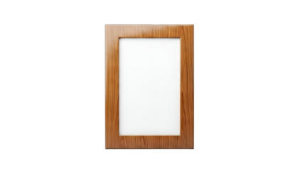 Wooden Picture Frame on White Background