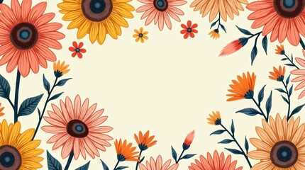 Bright floral heart design