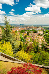 Bergamo, Italy. City view on a cloudy day.