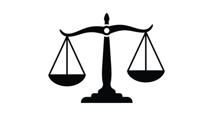 A striking black silhouette of classic scales representing justice and balance a symbolic representation silhouette © Pvect02