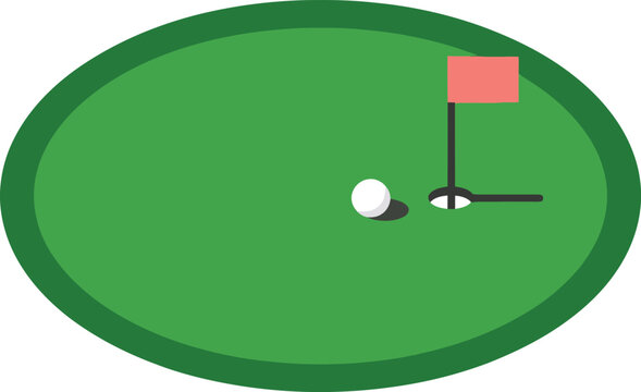 Golf hole with flagstick