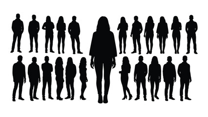 A diverse group of people presented as black shapes a striking silhouette © JASMIN