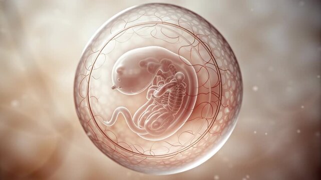 Human Embryo Concept ,Human embryo fetus amniotic sac prenatal development biology medical science anatomy growth early stage pregnancy health