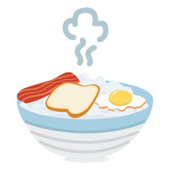 Bowl of Breakfast with Egg, Bacon, and Toast