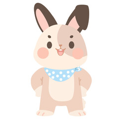 Cartoon Rabbit Standing with Hands on Hips