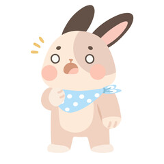 Cartoon Rabbit with Surprised Expression