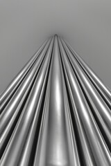 Converging metal beams