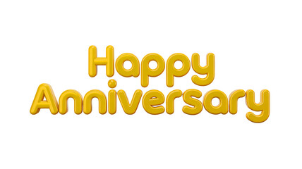 Fototapeta premium Golden Happy Anniversary text on white background