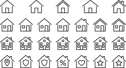 Fototapeta premium Black and White Sleep and Bedtime Line Vector Icon Set Featuring Moon Stars Baby Crib Pillow Alarm Clock Sheep and Night Routine Symbols