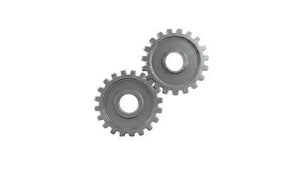 Gears Interlocking on White Background