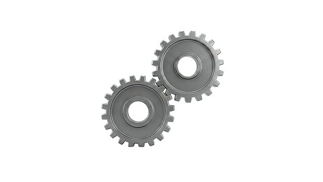 Gears Interlocking on White Background