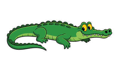 Obraz premium Illustration of crocodile on white background wild vector design ideal for wildlife, animal, reptile, jungle, and nature themed artwork projects