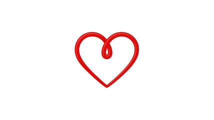 Fototapeta premium Glowing red heart symbol on white background
