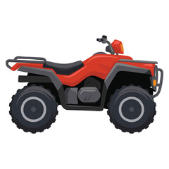 Obraz premium Isolated quad bike in side view vector illustration four wheeled motorcycle flat style icon perfect for transport themed design and vehicle artwork