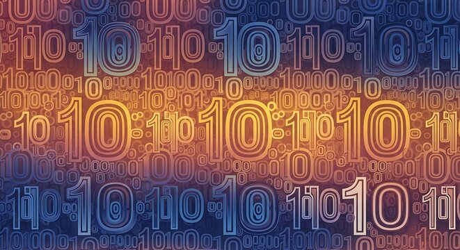 Binary Code Background with Binary Numbers. - Powered by Adobe