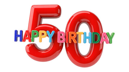 Happy 50th birthday colorful celebration