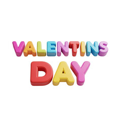 Colorful valentines day text on isolated transparent background