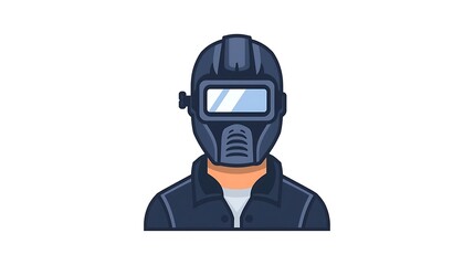 Male Worker Avatar Wearing a Blue Mask Portrait