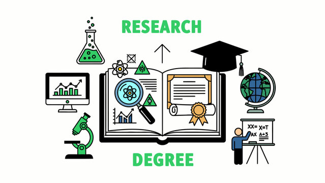 Research and Degree Academic Education Concept Illustration