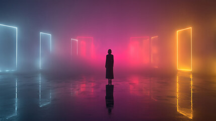 Neon Portal Silhouette