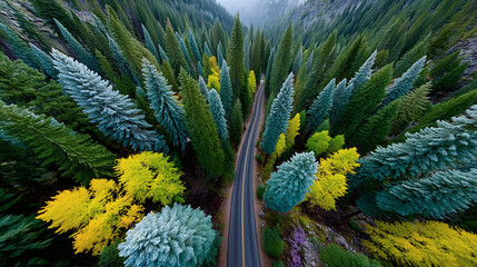 Aerial Forest Highway 