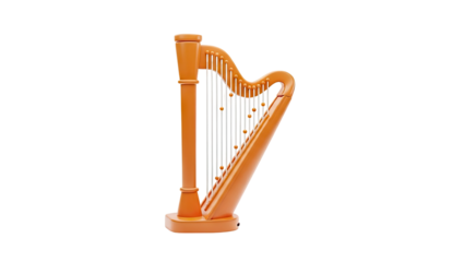Vibrant Orange Harp Illustration