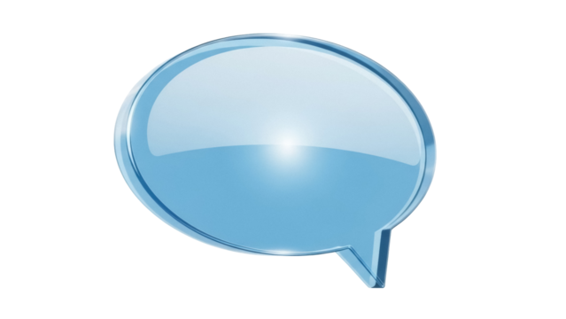 Light blue speech bubble PNG isolated on transparent background, communication and conversation graphic element for design use - Powered by Adobe