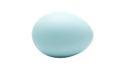 Light blue egg isolated PNG on transparent background, smooth easter egg for design and decoration use