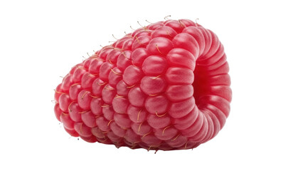 Vibrant red raspberry isolated PNG, fresh and juicy fruit on transparent background for healthy eating and summer designs