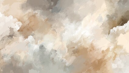 Soft, painterly abstract with blended earthy tones resembling clouds or wisps