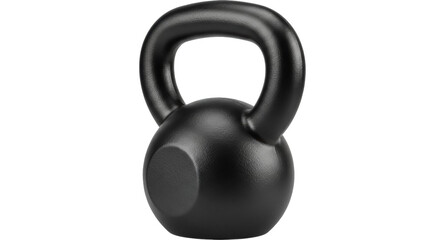 Black kettlebell isolated PNG, fitness equipment for strength training and workout on transparent background, exercise and healthy lifestyle