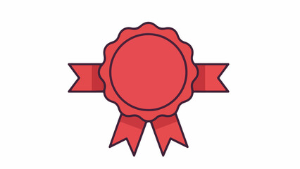 Red Ribbon Award Badge Icon Vector Illustration