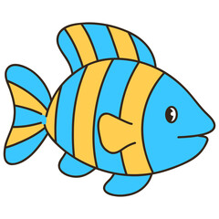 Illustration of Striped Blue Fish