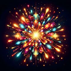 firecracker Ignited with bright light