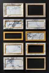 Luxury Marble & Gold Picture Frames: Elegant Wall Art Display Decor