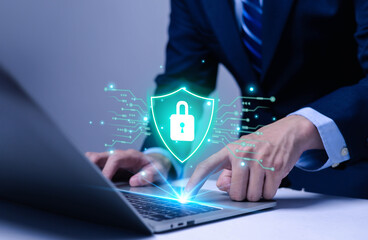 Lock screen. Concepts related to cybersecurity or internet network technology computer firewalls, cyber virus protection, lock icons, and internet network security technology. Personal information.