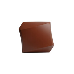 Geometric Chocolate Delight: A single, precisely sculpted piece of chocolate, showcasing an intriguing blend of angles and curves, a perfect treat for the senses