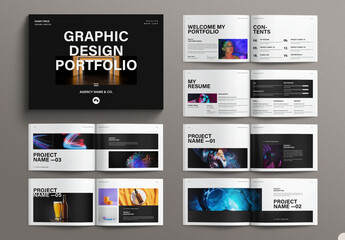 Graphic Design Portfolio Brochure Template Landscape