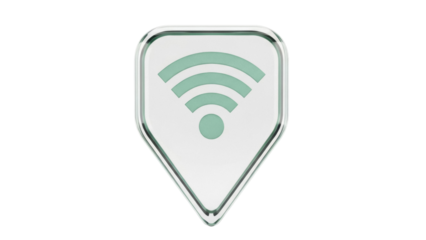 Modern wifi signal icon PNG isolated on transparent background, wireless internet connection symbol for technology and communication