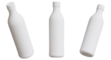 3d render of Plastics Bottle Mockup Set transparency Background