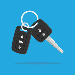 Modern Car Key and Remote Control Illustration Symbolizing Vehicle Access, Security, and Ownership
