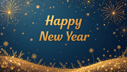 Happy new year background with snowflakes