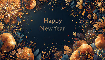 Happy New Year greeting card