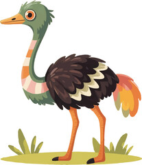 Naklejka premium ostrich cartoon illustration
